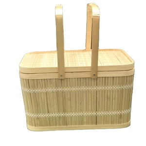 High Quality Bamboo <b>Basket</b> Natural Bamboo Lunch Box Picnic <b>Basket</b> - Product Image 6