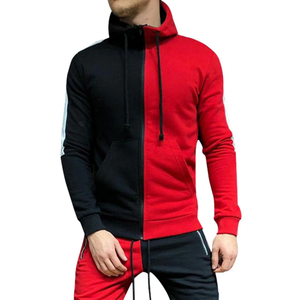 Chándal Unisex con Capucha y Bloques de Color, Cierre de Cremallera, Bolsillos Laterales, Corte Regular, Ropa Deportiva Casual de Otoño - Product Image 4