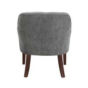 Poltrona Moderna Grigia con Schienale Trapuntato e Telaio Robusto in Compensato, Sedia Imbottita per Arredamento Soggiorno - Product Image 5