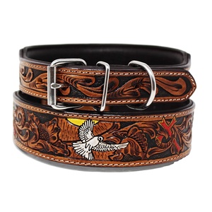Saman exporta collar de perro de cuero genuino 100% de calidad superior con tallado indio al por mayor proveedor de fabricante indio superior - Product Image 3