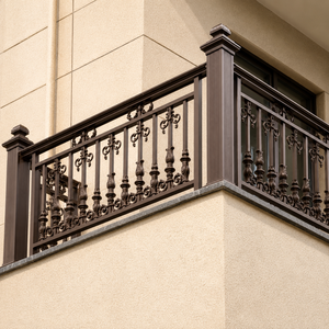 Luxury Metal Balcony <b>Railing</b> Black Wrought Iron Guardrail Decorative Outdoor Terrace Safety Fence Design - Product Image 1