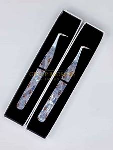 Eyelash Tweezers 90 Degree <b>Boot</b> Stainless Steel Smooth Tip Precision Tool <b>Box</b> Packaging - Product Image 5