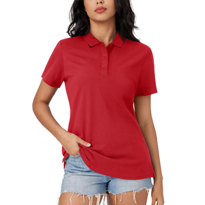 Women Polo Shirt Breathable Cotton Blend Short Sleeve Collared Top <b>Classic</b> Casual Ladies Polo Tee Golf Office - Product Image 1