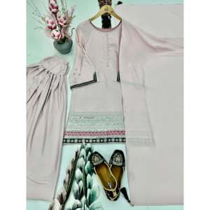 Conjunto de Top, Pantalón y Dupatta para Mujer con Bordado de Lentejuelas - Product Image 1