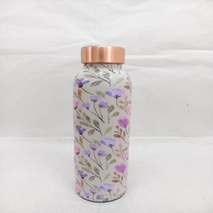Stylish <b>copper</b> water <b>bottle</b> with polished surface ideal for <b>drinking</b> water supports wellness at home office gym travel - Product Image 4