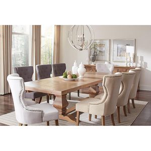 Sedia da Pranzo Imbottita Beige e Rustica Effetto Fumo - Product Image 5