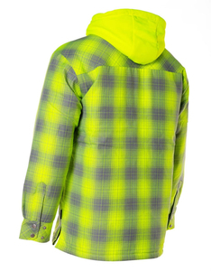 <b>Mens</b> High Quality Eco-Friendly Windproof Long Sleeve Plaid <b>Flannel</b> Hoodie Streetwear <b>Jacket</b> Casual Zipper Fleece Lined Outerwear - Product Image 3