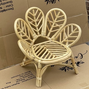 เก้าอี้หวายน้ำหนักเบาทนทาน4แพ็ค (30X37ซม.) สำหรับใช้ในร่มกลางแจ้งดีไซน์แบบดั้งเดิมตามธรรมชาติสำหรับวิลล่าห้องอาหารห้องนั่งเล่น - Product Image 4