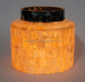 Porte-bougie en verre mosaïque fait main IHA, design unique, décoration d'éclairage de table, salon, hôtel, occasions de Noël - Product Image 3