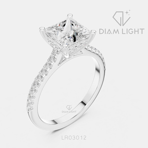 14KT White Gold 2.15CT Princess Cut Lab Grown Diamond Engagement <b>Ring</b> IGI Certified F+ Color VS+ Clarity Bridal Promise <b>Ring</b> - Product Image 2