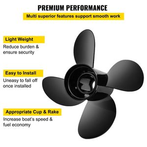 Hélice de bateau hors-bord en aluminium à 4 pales, 14'' x 19'', compatible avec les moteurs 2 temps de 135 à 300 CV, référence 48 8M0084495 - Product Image 6