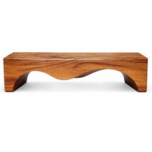 Banc de salle à manger ondulé en bois de Suar rustique, fait main, de haute qualité, durable, écologique, pour ferme, cour, chambre, entrée, hôtels, jardins - Product Image 2