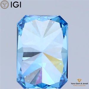 Diamante Cultivado en Laboratorio con Corte Radiante, Color Azul Intenso, Claridad VS1, 1.00 Quilates, con Certificado IGI para Centro de Mesa - Product Image 3