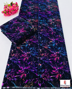 Elegant Velvet Printed Fabric with Foil Finish for Womens Apparel Dress Making Fashion Wear and Home Decor - Product Image 6