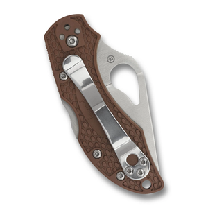 Couteaux pliants marron texturés à lame compacte en acier inoxydable avec ouverture en forme de larme et clip de ceinture métallique pour l'extérieur - Product Image 3