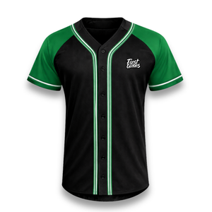 Customize Baseball Jersey Men's Black Green Short Sleeve V-Neck <b>Moisture</b> Wicking 100% Polyester Sublimation Four-Way Stretch - Product Image 3