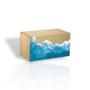 Urna Funeraria de Madera con Diseño Oceánico, Caja Conmemorativa Hecha a Mano, Urna de Cremación Inspirada en el Mar para Seres Queridos - Product Image 2