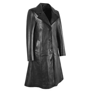 Manteau long en cuir pour femme, respirant, uni, tendance, décontracté, nouvelle collection, best-seller, design hivernal - Product Image 1
