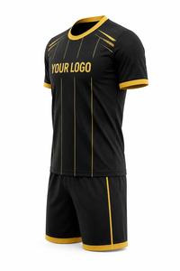 Ensemble de maillot de football pour homme, couleur unie, manches courtes, col en V, sublimé, respirant, en polyester, coupe athlétique, personnalisable - Product Image 3