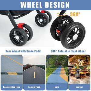 Cochecito para mascotas de cuatro ruedas Premium, con ventanas ventiladas de construcción duradera y Cabina espaciosa, 1 unidad - Product Image 5