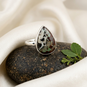 Natural Septarian Gemstone <b>Ring</b>, Pear Cabochon Solid 925 Sterling Silver <b>Ring</b>, Handmade Jewelry Boho <b>Rings</b> - Product Image 2