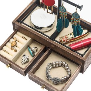 Scatola Portagioie in Legno di Alta Qualità con Decorazione a Porta Scorrevole, Organizzatore per Collane, Orecchini, Bracciali, Anelli e Altri Gioielli - Product Image 2