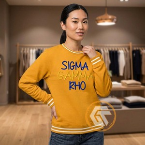 Sweat-shirt en molleton de coton personnalisé de haute qualité Sigma Gamma Rho, à col rond, brodé, pour femmes, sororité grecque - Product Image 4