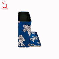 Tirelire en métal rectangulaire à thème astronaute bleu pour enfants, facile à ouvrir, pour la collecte de pièces de monnaie
