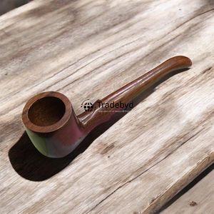 Pipa de Tabaco Clásica de Madera Hecha a Mano, Pipa de Madera Natural, Accesorio para Fumar Vintage de Tradebyd - Product Image 1