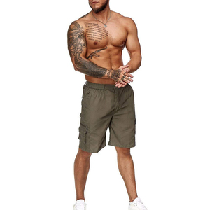 Best Selling <b>Men's</b> Casual Cotton Shorts High Quality Loose Fitting Workout <b>Trunk</b> Side Pockets Solid Board Shorts Plain Dyed - Product Image 1
