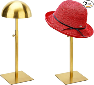 Metal <b>Head</b> Rack <b>Stand</b> Set of 2 Decorative Metal <b>Head</b> Display Holders for Hats <b>Wigs</b> Caps and Accessories Retail Store Display - Product Image 1