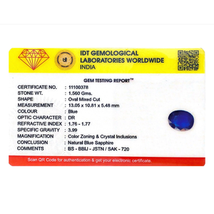 AAA Grade 7.8 Carat Natural Sky Blue Sapphire Loose Gemstone IGI Certified 20mm - Product Image 4