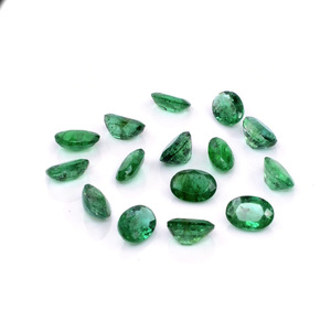 Émeraudes zambiennes naturelles, ovales calibrées 6x8mm, pierres précieuses facettées naturelles, prêtes à l'emploi pour la création de bijoux. - Product Image 4