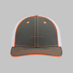 Gorra deportiva de 6 paneles personalizada OEM, gorra de camionero de malla de sarga de algodón negra transpirable, Parche de ala curva con logotipo, conjunto deportivo de moda para adultos - Product Image 2