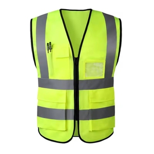 Chaleco de Seguridad de Alta Visibilidad al por Mayor, Tejido de Punto, Franjas Reflectantes, Múltiples Bolsillos, Unisex, Ropa de Trabajo, Impermeable - Product Image 6