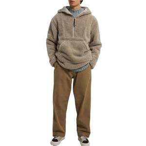 <b>mens</b> <b>sherpa</b> pullover hoodie with cotton <b>fleece</b> construction private label service for independent retailers - Product Image 5