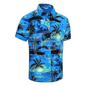 T-shirt Hawaïen pour Homme 100% Coton de Haute Qualité, Couleur Personnalisée, Respirant, Écologique, Vêtement Décontracté pour Adultes - Product Image 2