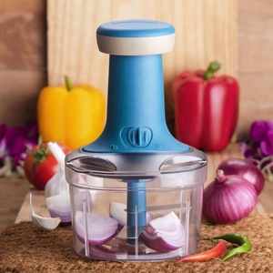 Personalización Multifunción Molienda de ajo Plástico Prensa manual Cortador de alimentos y vegetales Manual Push Chopper - Product Image 5