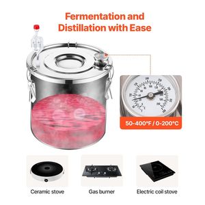 Distillatore di Alcol in Acciaio Inox da 30 L (8 Galloni) con Serpentina in Rame, Kit per Distillazione e Fermentazione Domestica - Product Image 3