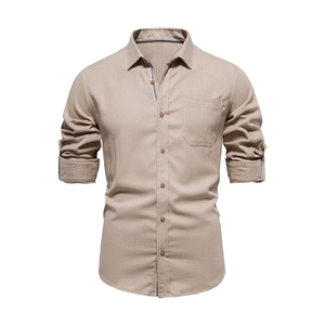 Camisa Casual de Hombre a Cuadros Azul y Blanco de Manga Larga con Cuello Abotonado, Corte Ajustado y Bolsillo en el Pecho - Product Image 6