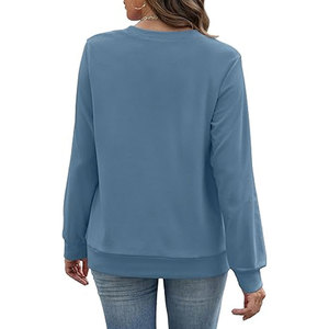 Sudaderas de Cuello Redondo para Mujer, Otoño, Ecológicas, de Algodón/Bambú Satinado, Modernas, Lisas, de Manga Larga, con Bolsillos - Product Image 4