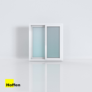 หน้าต่างบานเลื่อน UPVC รุ่น HOFFEN ขนาด 100x110 สีขาว พร้อมมุ้งลวด ผลิตในประเทศไทย ป้องกันลมแรง สำหรับโรงแรมและบ้านพักตากอากาศ - Product Image 1