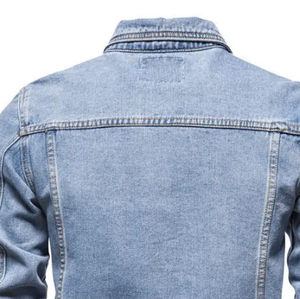 Chaqueta Vaquera Azul Retro para Hombre y Mujer, con Botones al Frente, Estilo Clásico Trucker, Informal, de Algodón Transpirable, Ligera, para Uso Diario, Estilo Urbano Informal - Product Image 6