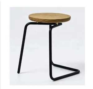 Industrial <b>Round</b> Wood Side <b>Table</b> Trending Metal Frame <b>Nesting</b> Stool Modern Rustic Accent End <b>Table</b> For Living Room Coffee - Product Image 3
