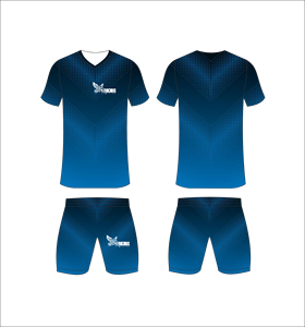 Conjunto de Uniforme de Fútbol Sublimado Personalizado, Azul Marino y Verde Azulado, Patrón Geométrico, Transpirable, de Secado Rápido, para Hombres y Niños - Product Image 4