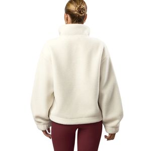 Chaqueta de Forro Polar con Cierre de Cremallera Neutral para Mujer, Suave, Tipo Teddy, Corte Holgado, Cuello Alto, Cómoda, Informal, Ropa de Invierno - Product Image 2