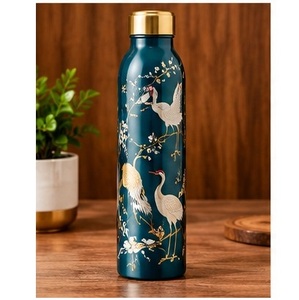 Bouteille d'eau en cuivre pur avec design galaxie cosmique, style bohème, portable pour les voyages - Product Image 5