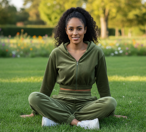 Conjunto Deportivo de Terciopelo para Mujer, Invierno, Color Negro, Cómodo, Peso Medio, con Cordón Ajustable, Antibacterial, Casual, para San Valentín - Product Image 5