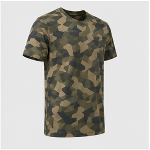 T-shirt à manches courtes pour homme en coton vert cèdre imprimé camouflage à motif brisé MTS-CAMO-0041 - Product Image 4