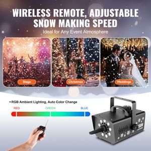 Máquina de Nieve de Alta Potencia de 800W con 8 Luces LED RGB, Control Remoto, Sistema de Equipo para Escenario con Efecto de Copos de Nieve - Product Image 4